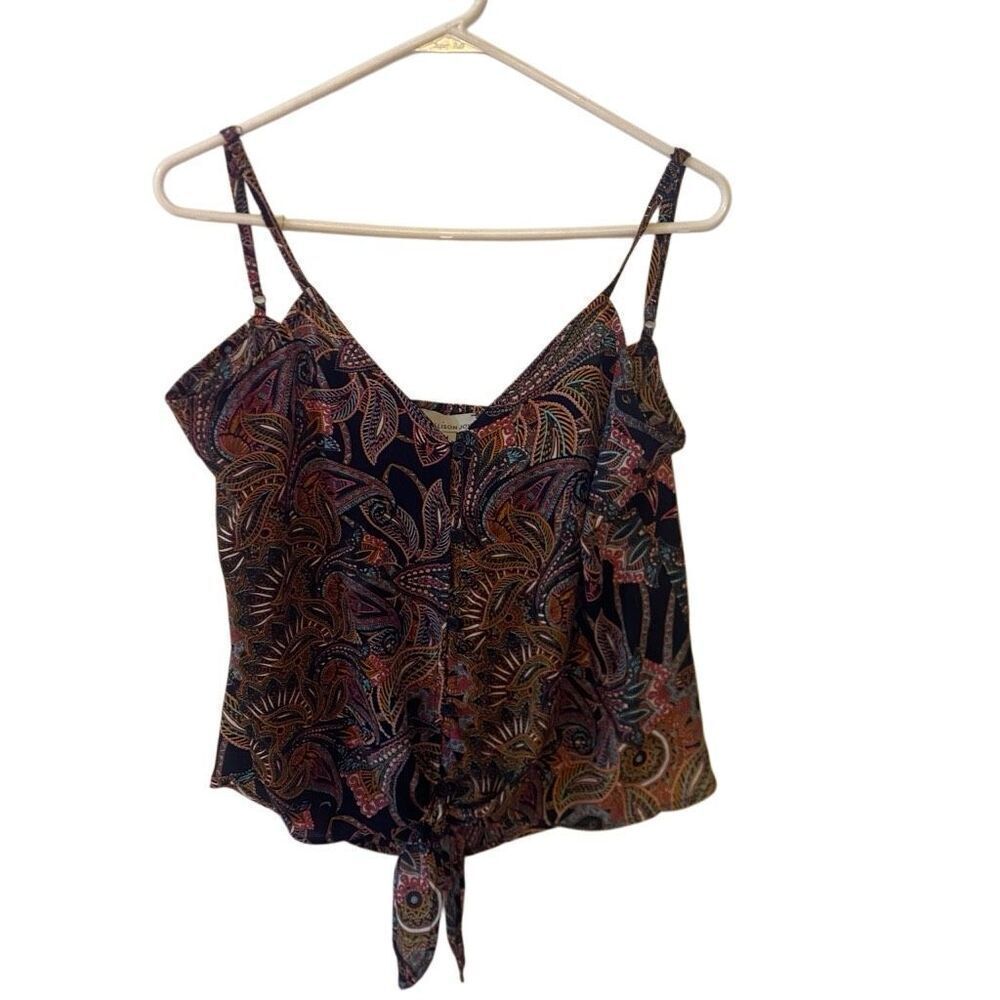 Allison Joy medium sleeveless vneck paisley print tie bottom